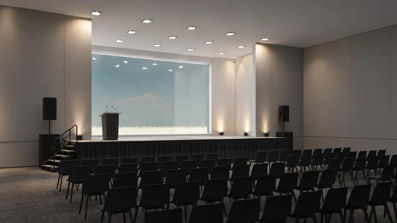 Palco e área de pregação